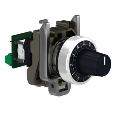 Potentiometer Komplettgerät, XB4, Metall, 22mm, schwarz, Widerstand 10K Ohm – XB4BD912R10K
