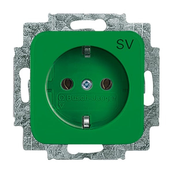 SCHUKO Steckdosen-Einsatz mit Aufdruck SV grün - Reflex SI – 2CKA002011A6259