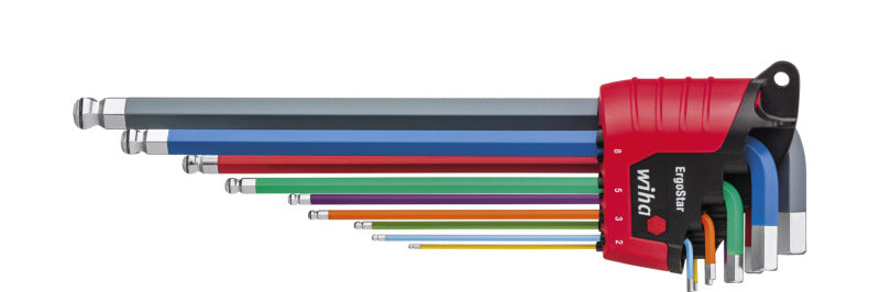 Stiftschlüssel Set im ErgoStar Halter 6-Kant-Kugelkopf MagicRing 10-tlg – 41979