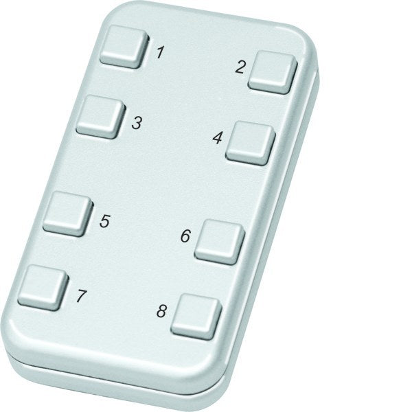Funk-Minihandsender reinweiß glänzend, lasergraviert 1+2+3+4+5+6+7+8 – 30000455