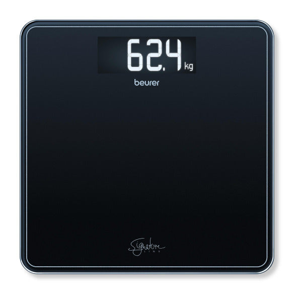 Personenwaage b.200kg 100gTeil Glas XLLCD-Anzeige sw – 73578