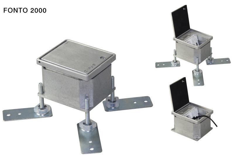Bodensteckdose mit Deckel - geschlossen IP65, alu-natur, 1x Schuko 230V – 840897