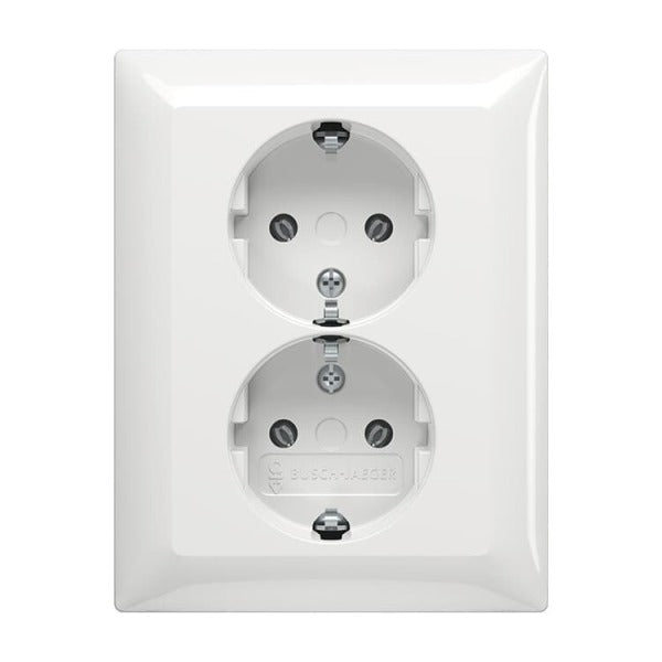 SCHUKO Doppelsteckdose alpinweiß - Busch-balance SI – 2TKA00003909