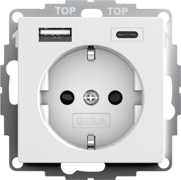 SCHUKO SH USB-Spannungsvers. 2f Typ A/C System 55 Reinweiß m