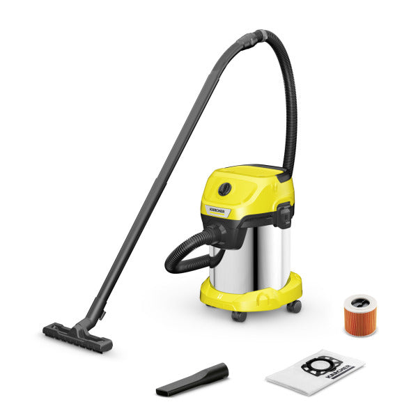 Nass-Trockensauger 1000W 2m 17L Edelstahlbeh. 4m gelb – 1.628-135