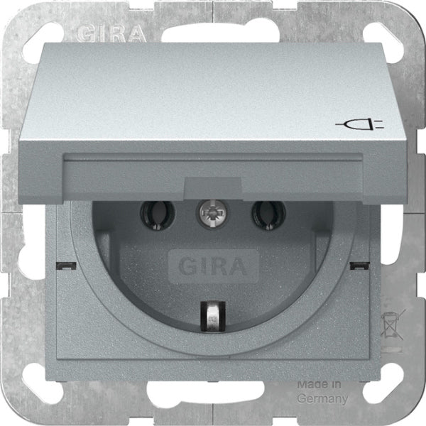 SCHUKO-Steckd. KD System 55 F Alu – 445426