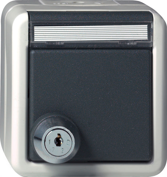 SCHUKO-Steckd. KD Schloss sortiert + BSF WG AP Grau – 456730