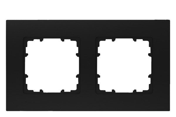 DELTA miro Kunststoff softschwarz Rahmen 2-fach – 5TG11120SB