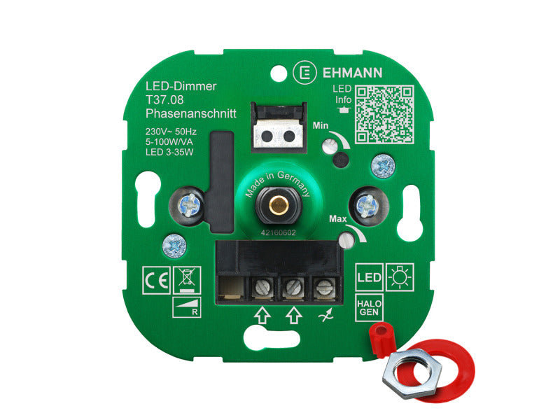 LED UP-Phasenanschnitt-Dimmer T37.08, für dimmbare LED-Lampen, Druck-Wechsel-Schalter 100W – 104852