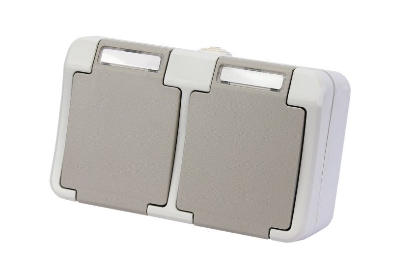 AP-FR Steckdose 2-fach waagrecht, IP54 – 102439