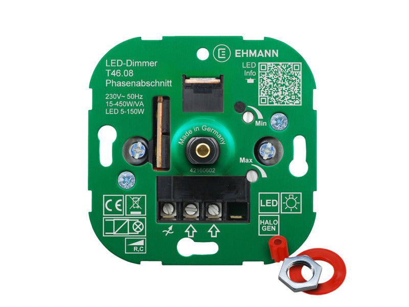 LED UP-Phasenabschnitt-Dimmer T46.08, für dimmbare LED-Lampen, Druck-Wechsel-Schalter 450W – 106103