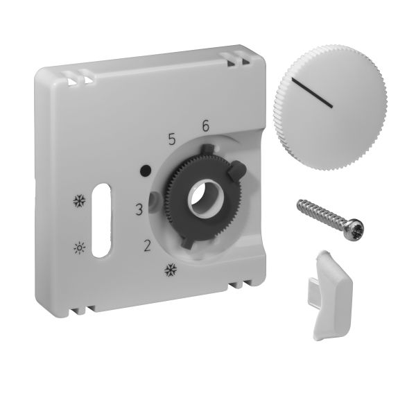 Deckelset für Raumtemperaturregler RTBSU 55x55 reinweiß (RAL9010) glänzend – UN990175