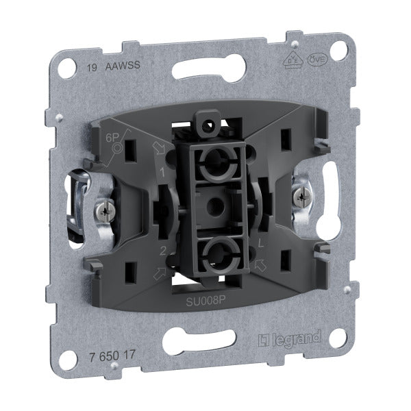 LEGRAND SEANO Einsatz Taster mit Wechselkontakt mit N-Klemme 10A Steckklemmen  – 765017