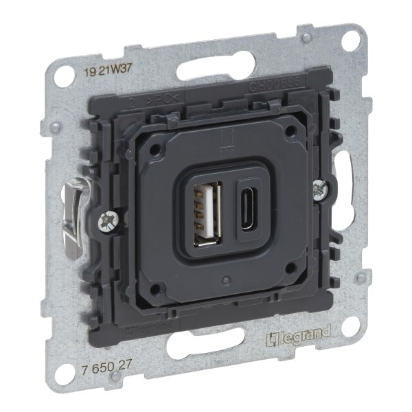 SEANO Einsatz 2-fach USB-Ladesteckdose Typ A+C mit Ladestrom 3 A bei 5 V – 765027