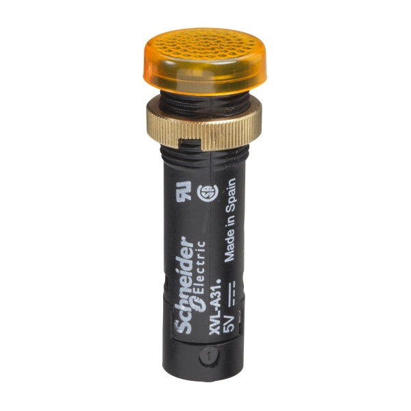 Leuchtmelder, Harmony XVL, 12mm, gelb, geschützte LED, 24V DC, Gewindeanschluss – XVLA335
