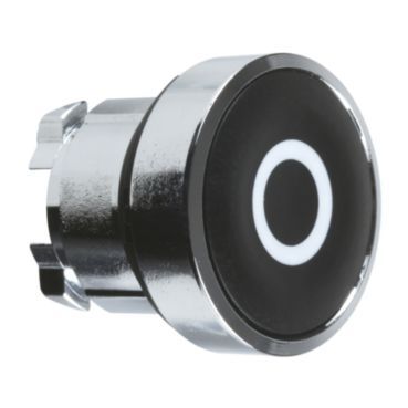 Drucktaster, Frontelement, Harmony XB4, Metall, 22mm, schwarz, beschriftet O, tastend – ZB4BA232