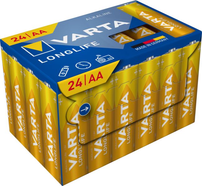 Batterie Longlife Alkaline AA Mignon LR6 1.5V CUBEPACK=24Stk – 4106301134