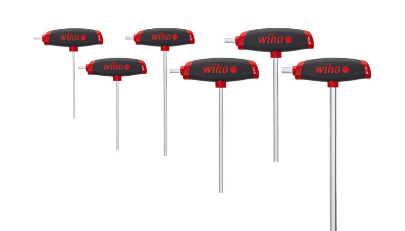 Stiftschlüssel mit Quergriff Set ComfortGrip Sechskant 6-tlg. mit Seitenabtrieb, mattverchromt – 45620