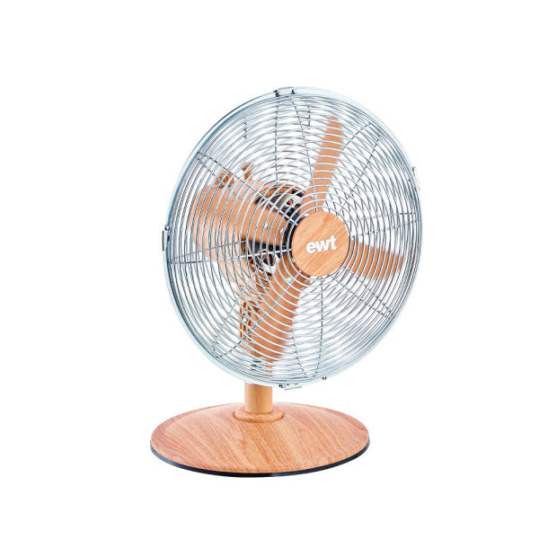 Tischventilator 45W 3St. neigbar silber/Holzoptik – 100068