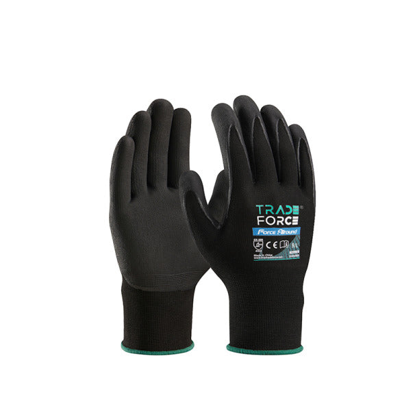 Force Allround 15G Schwarze Nylon+Spandex Schwarze Schaum-Nitrilhandschuhe Touchscreen L – 0020990109