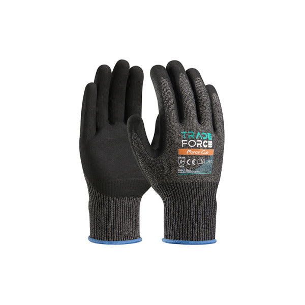 Force Cut 15G Schwarze schnittfeste HPPE-Schale, schwarze Nitril-Schaumhandschuhe, Touchscreen, Größe L – 0020990115