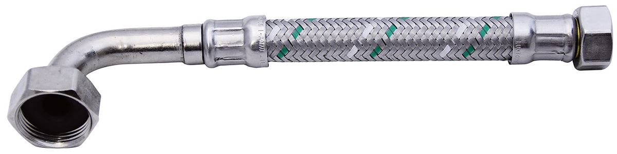 Alva Niroflex-Verbinder DN13 DVGW, Silikon IG 3/4" x IG Bogen 3/4" L150cm - ACF13.3/4E150