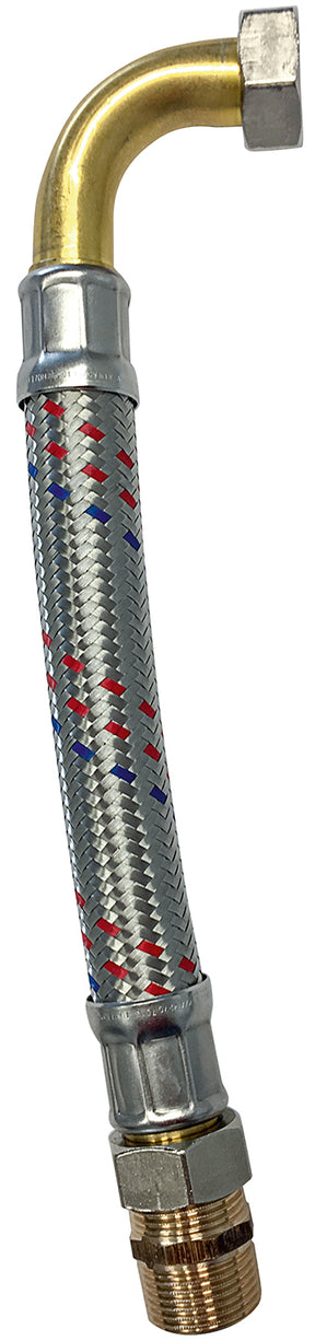 Alva Panzerschlauch DN18 EPDM Mutter Bogen 3/4" x Nippel 3/4" L 70cm - ACHF18.E3/4IA70