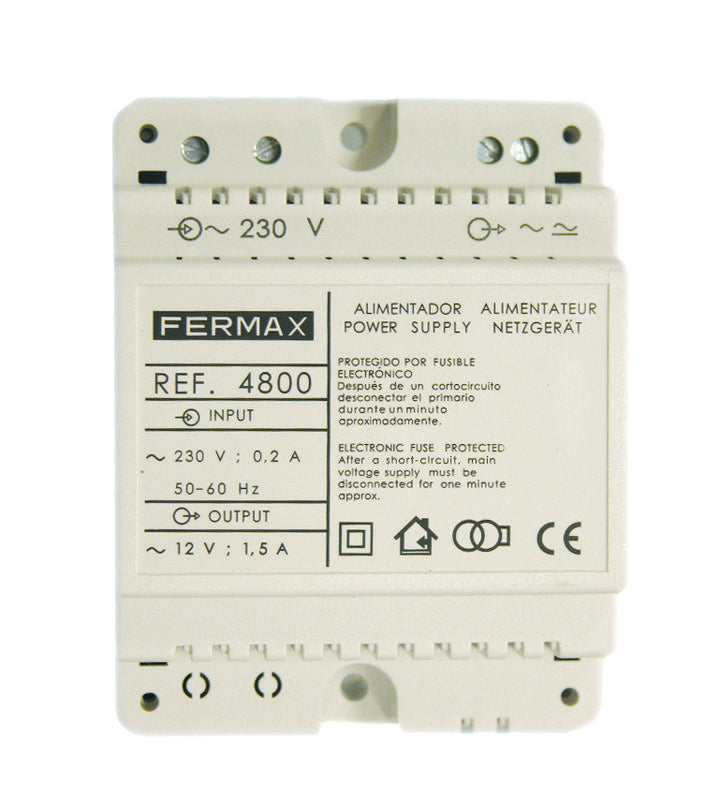 FERMAX Netzgerät,für Verteiler- einbau 4 TE,230V/12Vac-1,5A  – F04800