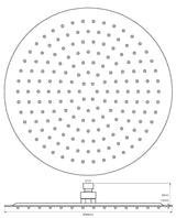 Alva Varia Kopfbrause Dm 40cm rund mit Antikalk, Edelstahl poliert - AQARVAKB40