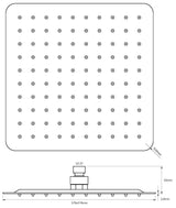 Alva Varia Kopfbrause 31x31cm softedge mit Antikalk, Edelstahl poliert - AQARVAKB31S