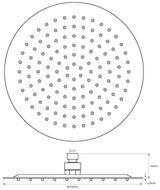 Alva Varia Kopfbrause Dm 31cm rund mit Antikalk, Edelstahl poliert - AQARVAKB31