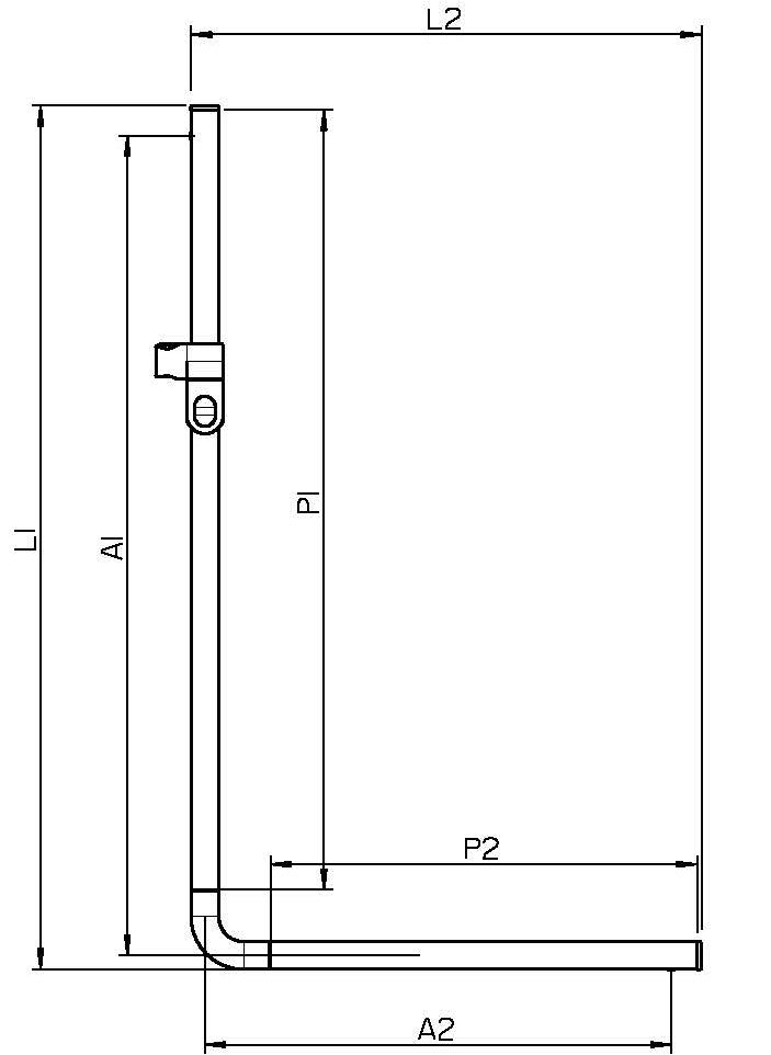 Alva Varia Haltegriff 90 mit Brauseh. 100x70cm, bis 130kg, Schwarz Matt - AQBFVAHG90.1S