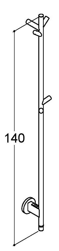 Alva Varia Handtuchheizkörper 140cm rein elektr.,Stahl pol.,17W,Kabel,Steck. - AQBHVA140.1