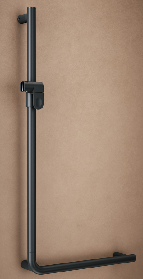 Alva Varia Haltegriff 90 mit Brauseh. 100x70cm, bis 130kg, Schwarz Matt - AQBFVAHG90.1S