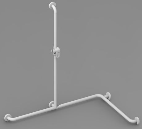 Alva Varia Duschhandlauf Ecke T-Form m. Brh., 117,5x112x72cm, Weiß - AQBFVADHLE1W