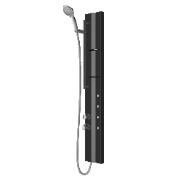 Alva Spa Duschpaneel 19 x 140cm Thermostat, Schwarz Matt - AQARSPDP4S