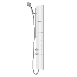 Alva Spa Duschpaneel 19 x 140cm Thermostat, Weiá Matt - AQARSPDP4W