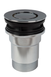 ALVA Varia Ablaufventil 5/4 Push Down mit Stopfen, Höhe bis 63mm, Chrom