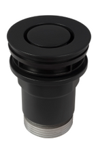 ALVA Varia Ablaufventil 5/4 Push Down mit Stopfen, Höhe bis 63mm, Schwarz Matt