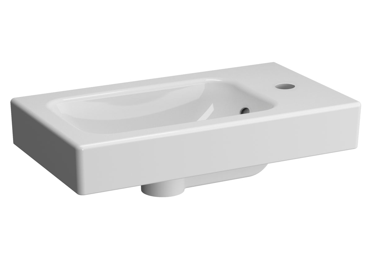 Alva Aura Handwaschbecken Becken links, 50x28cm, Weiß - AQKEAUHWB50L.1