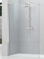 ALVA Spa 1.0 Freistehende Seitenwand 80/200cm, Glas ESG Clean, Silber HGL