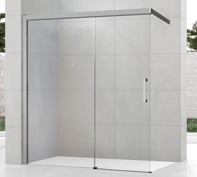 ALVA Spa 1.0 Schiebetür freistehend li. 137-140/200cm, Glas ESG Cl., Silber HGL