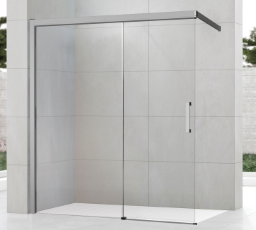 ALVA Spa 1.0 Schiebetür freistehend re. 137-140/200cm, Glas ESG Cl., Silber HGL