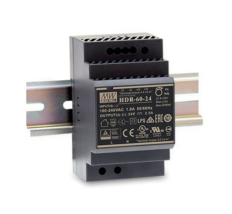 Meanwell Schaltnetzteil Hutschiene 60W 24V/2,5A   – HDR-60-24