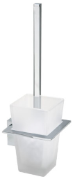 ALVA Dura Toilettenbürstengarnitur mit Kristallglas satiniert, Chrom