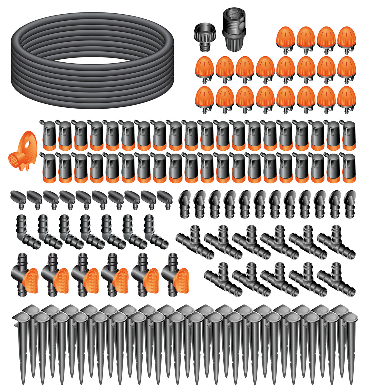 Alva Gartenberegnung Micro Drip, Set Gemüsegarten 60 Pfl,25m Schl,Sprüher - ACGBMDSG