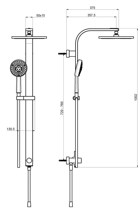 Alva Spa Duschsystem 100,2cm Chrom - AQARSPDS2.1