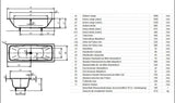 Alva Forta Stahlemail Wanne Duo 180x80cm, schweres Mod., Weiß oh. Füsse - AQBWFODUO180S