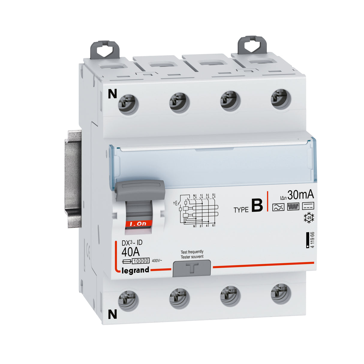 LEGRAND FI-Schalter Typ B  (N-links) 40A/4pol/30mA  – 411966