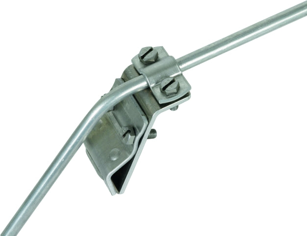 DEHN Dachrinnenklemme Al f. Wulst 13-25mm m. Zweischrauben-Überleger f. Rd 7-10mm   – 338001
